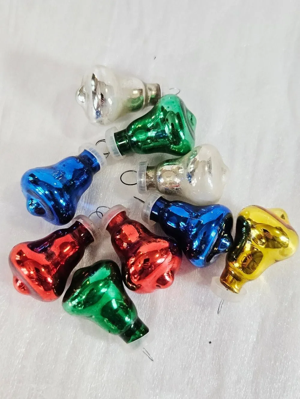 Vintage Handblown Romanian Crystal Christmas Tree Multicolored Glass Ornaments
